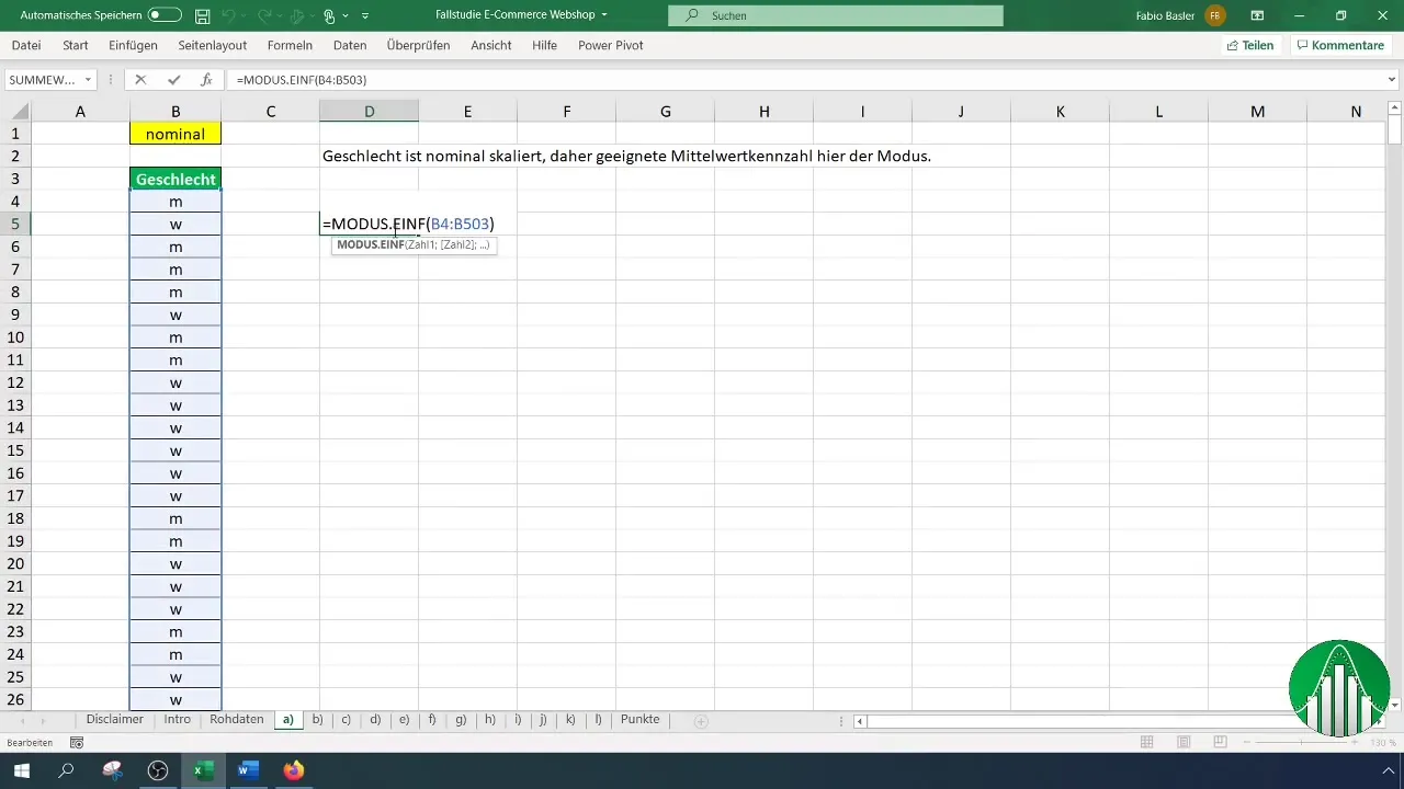 Beregn form i Excel - vejledning til at bestemme gennemsnittet