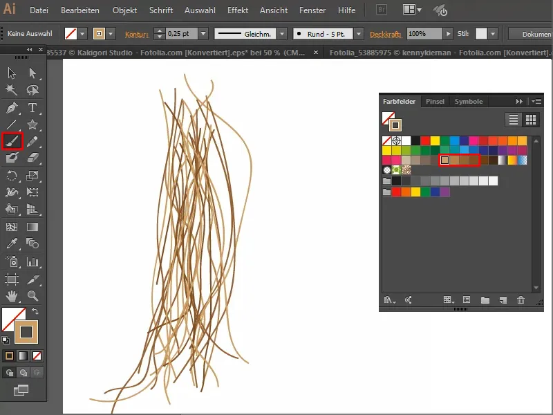 A picta părul în Illustrator