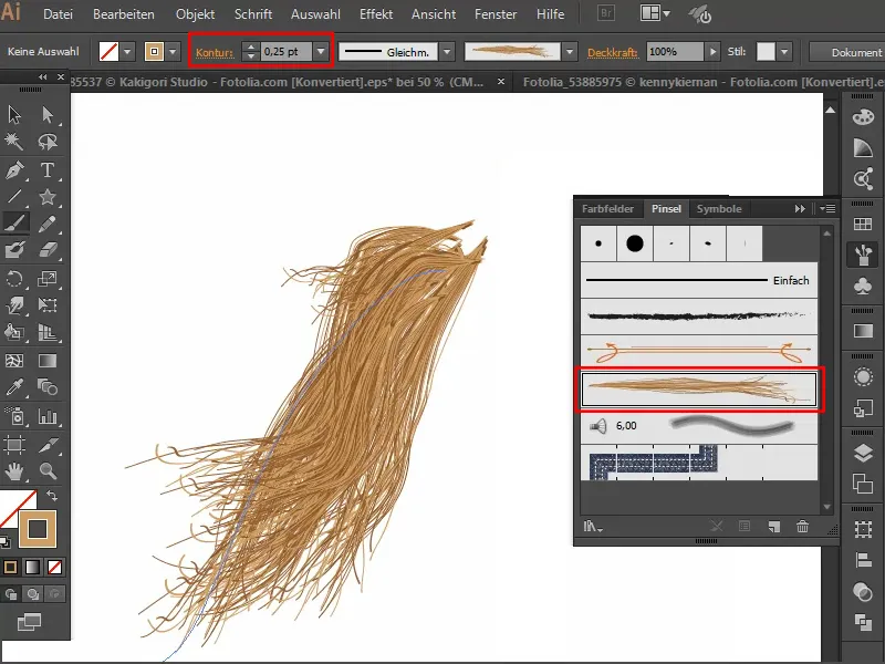 A picta părul în Illustrator