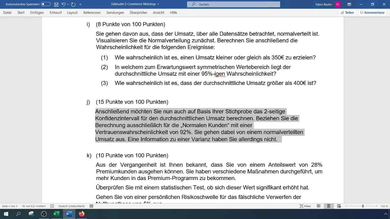 Beregn tillidsintervallet for omsætningen i Excel