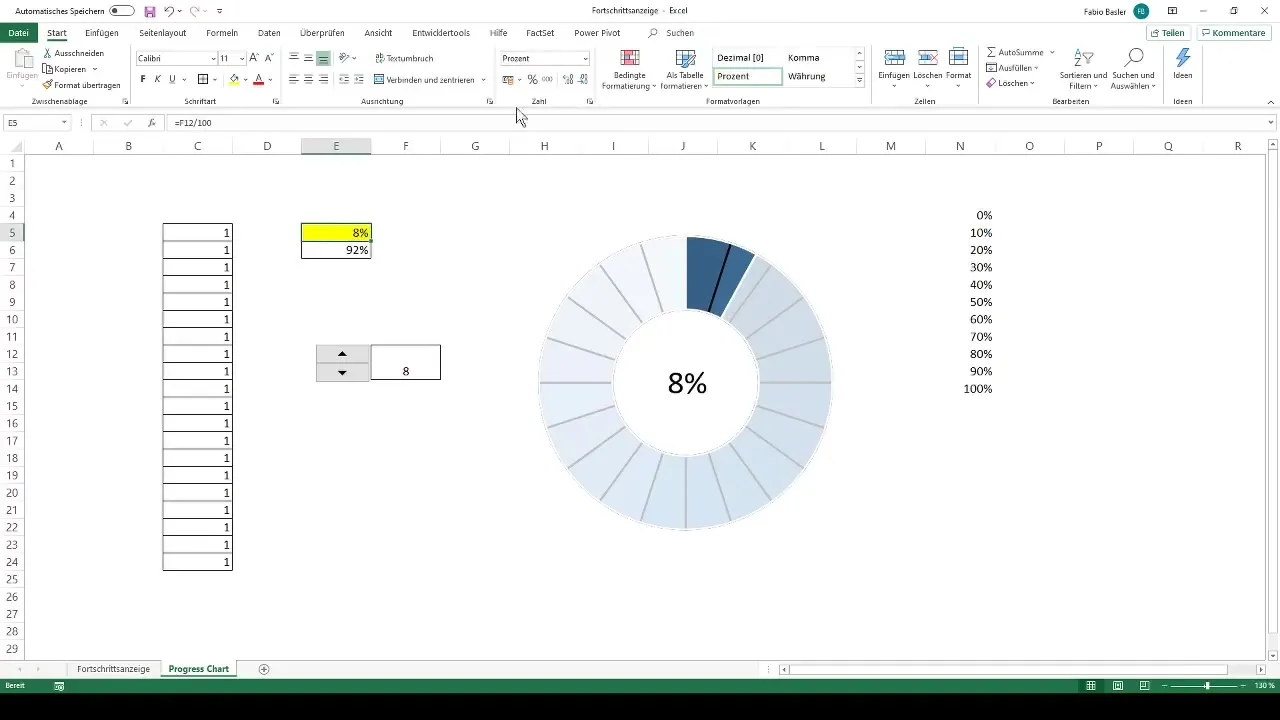 Crear una barra de progreso dinámica en Excel