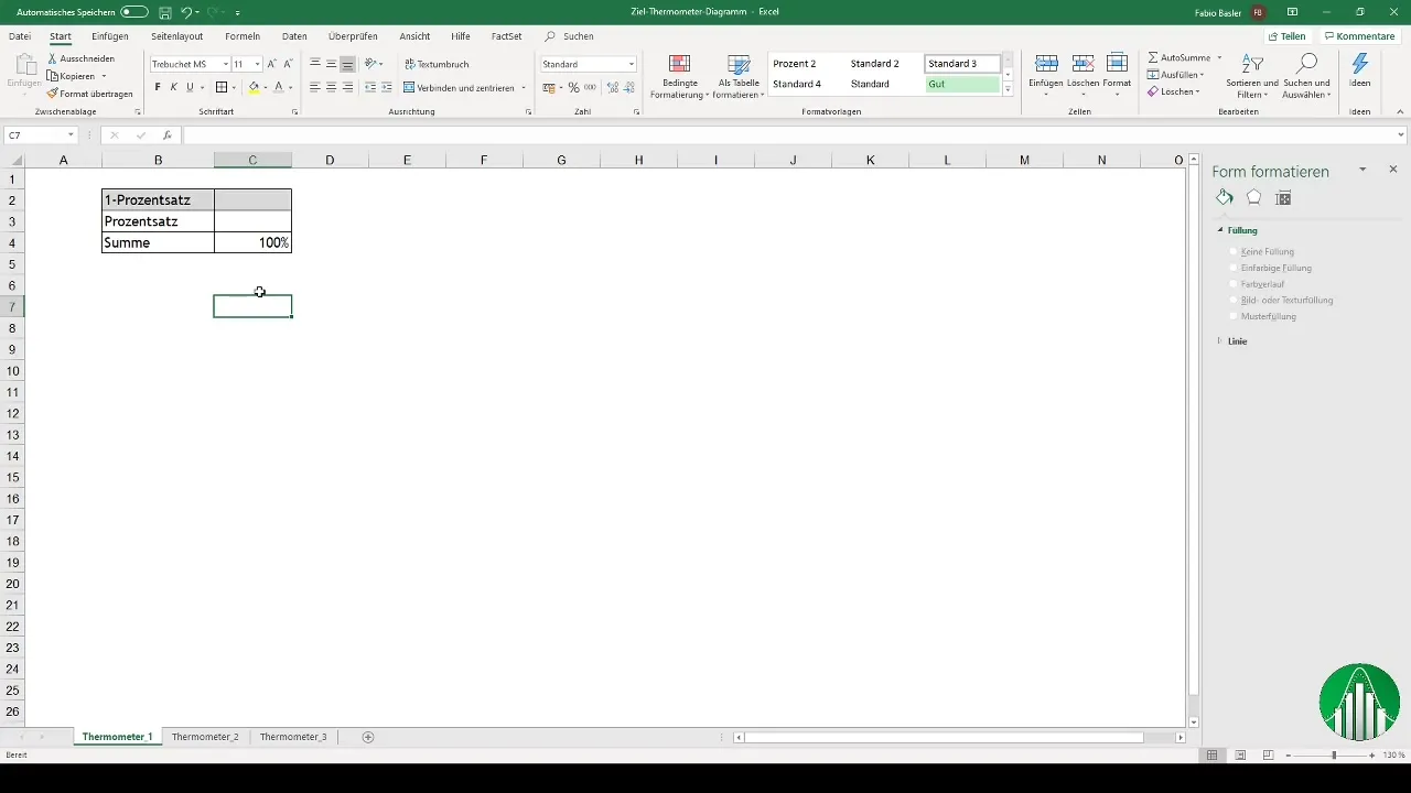 Membuat diagram termometer di Excel