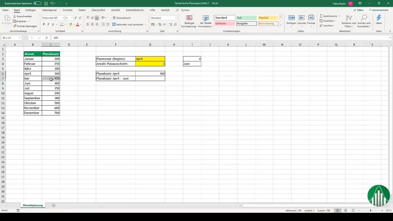 Interaktive Diagramme in Excel erstellen mit dynamischen Planungsschritten