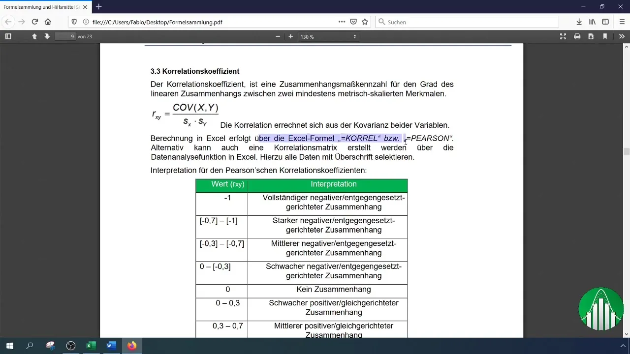 Korrelationsanalyse i Excel til undersøgelse af sammenhænge