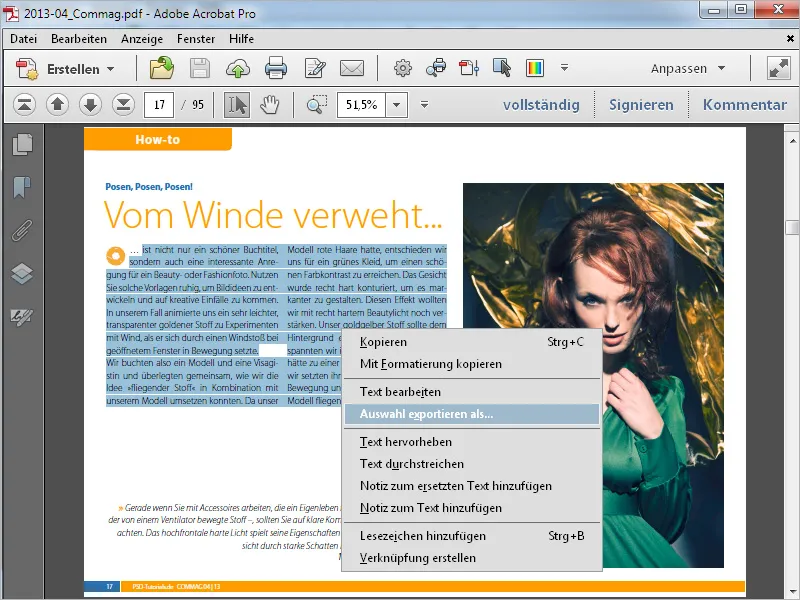 Bilder und Text aus PDF-Dateien extrahieren und als Office-Dokument speichern mit Acrobat