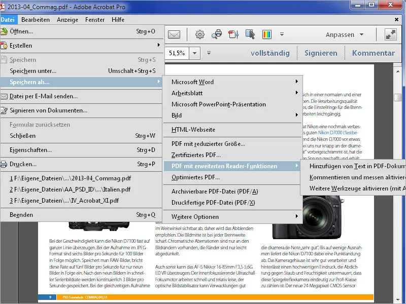 Bilder und Text aus PDF-Dateien extrahieren und als Office-Dokument speichern mit Acrobat