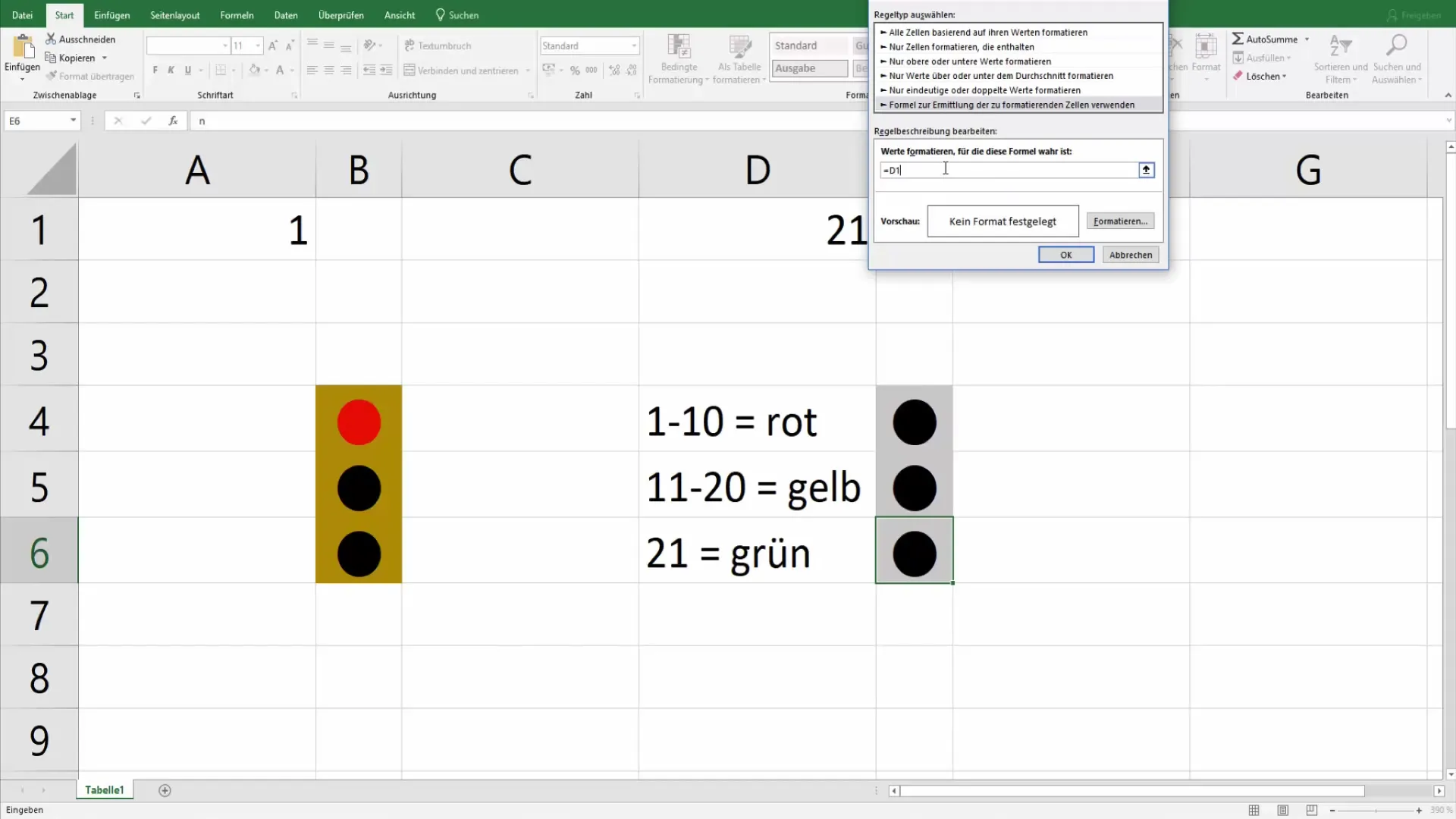 Configurar la función de semáforo en Excel para una presentación óptima de los datos