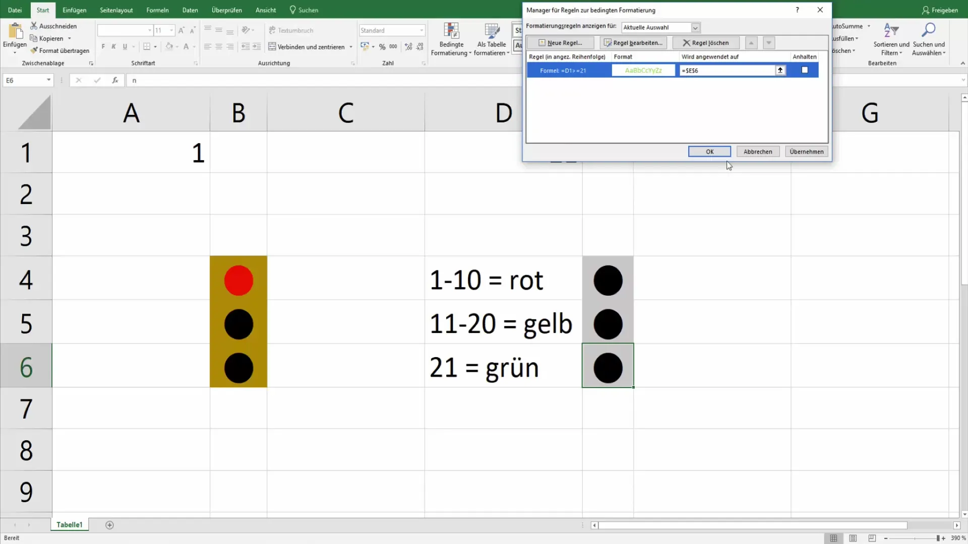 Configurar la función de semáforo en Excel para una presentación óptima de los datos