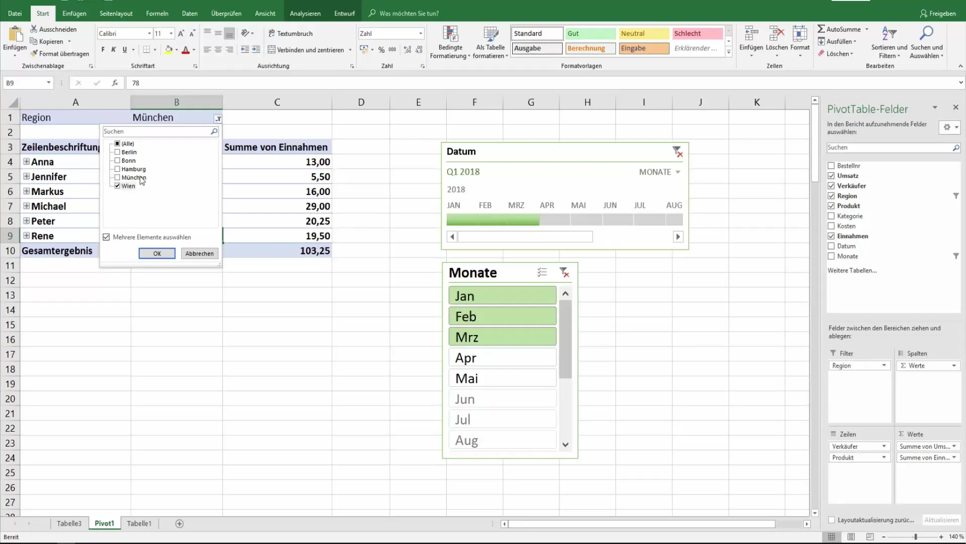 Filtrarea tabelelor pivot - explicată pas cu pas