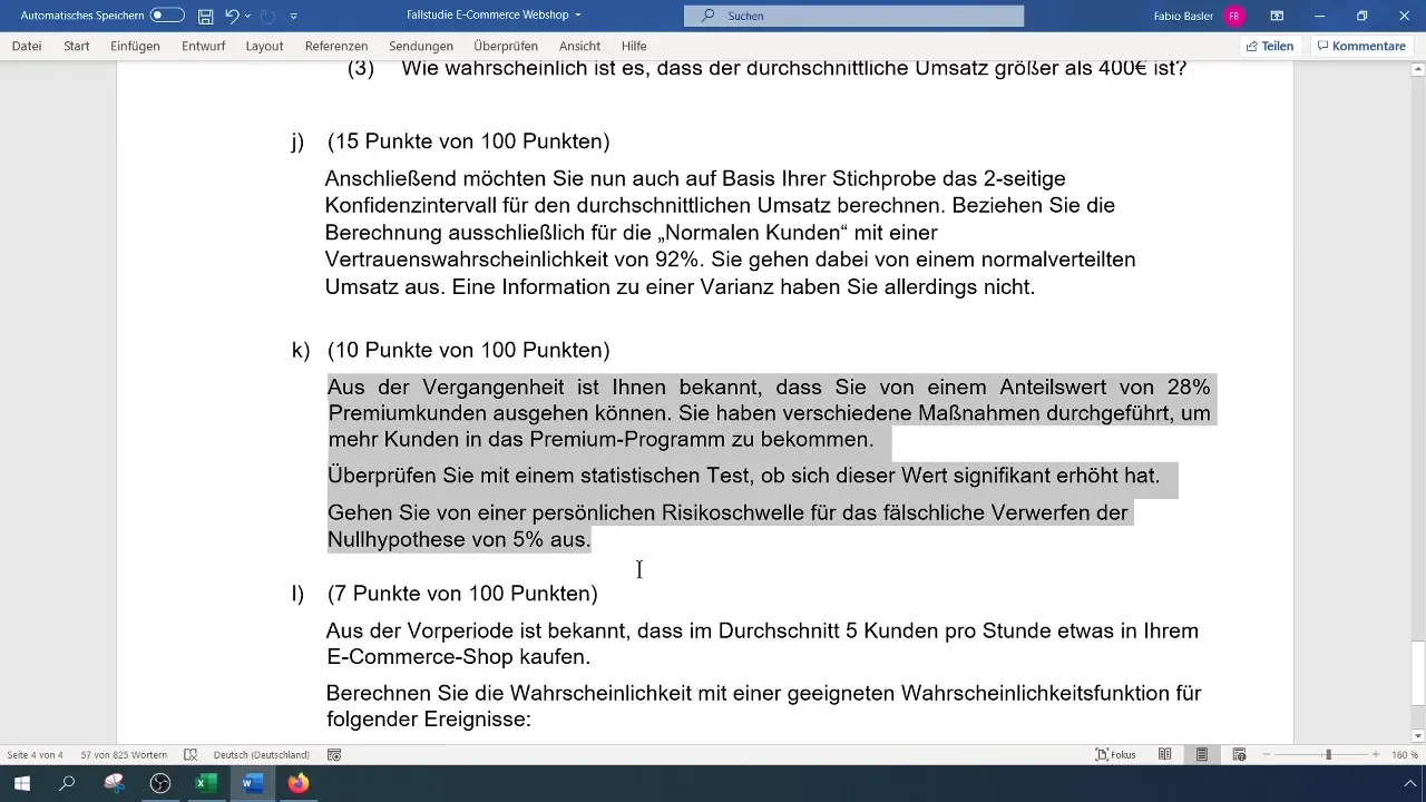 1-SP-test til analyse af premiumkundeandele