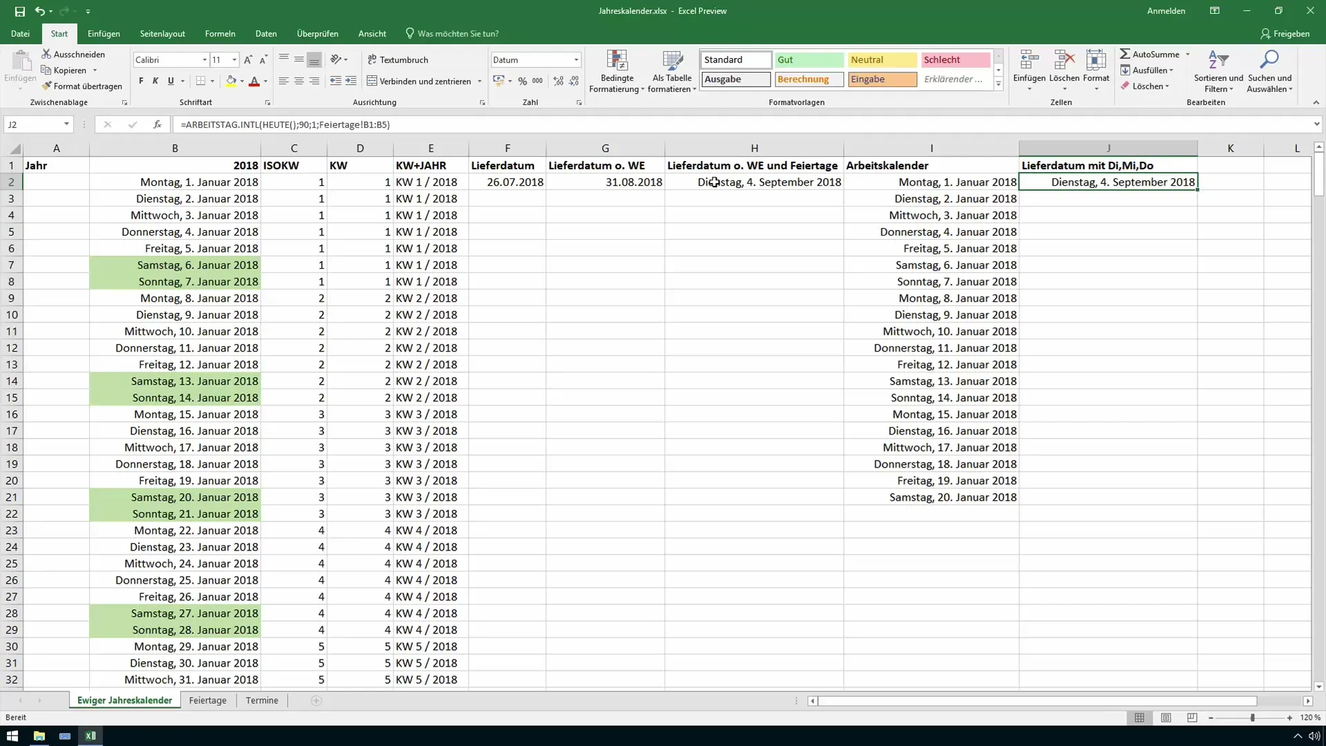 Calcolo dei dati futuri in Excel