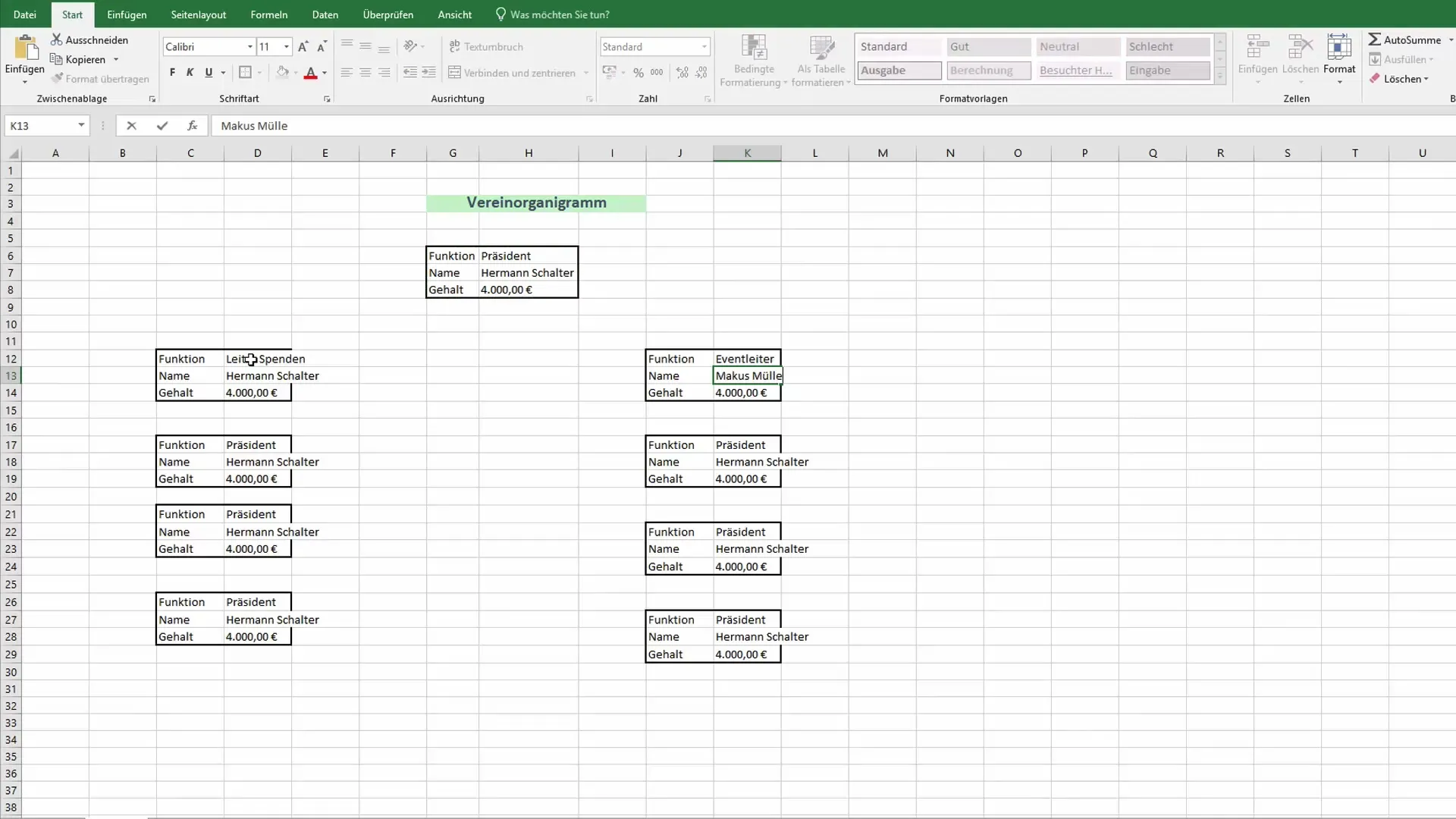 Creare un organigramma in Excel in modo efficace