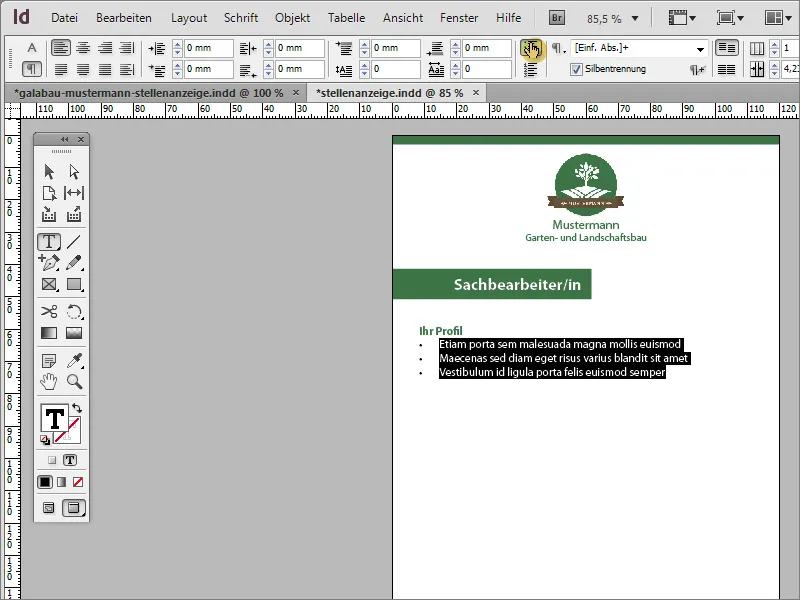 Mendesain iklan lowongan pekerjaan di Adobe InDesign
