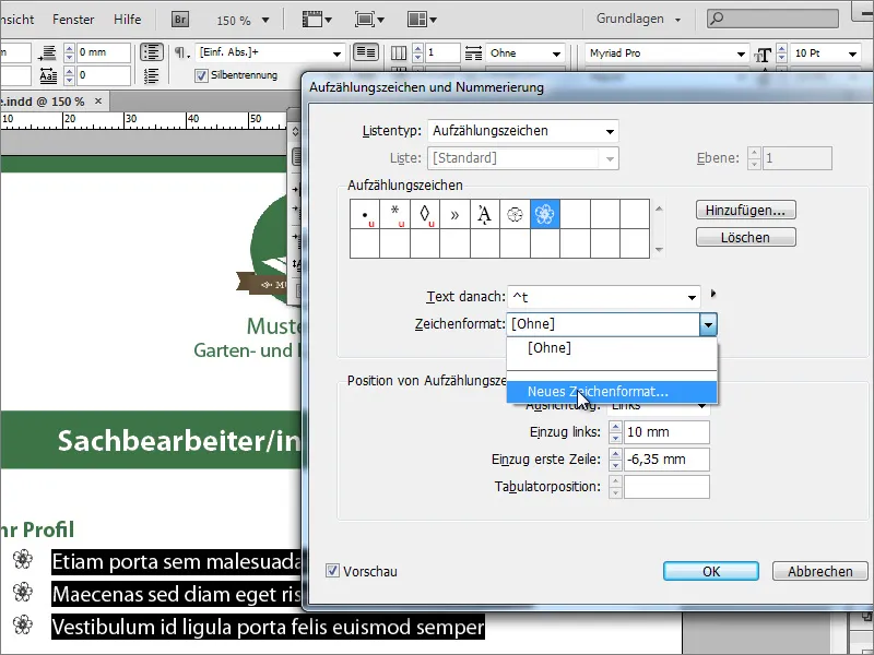 Mendesain iklan lowongan pekerjaan di Adobe InDesign.