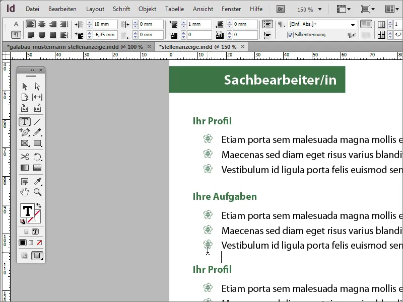 Vytvořit inzerát v programu Adobe InDesign.