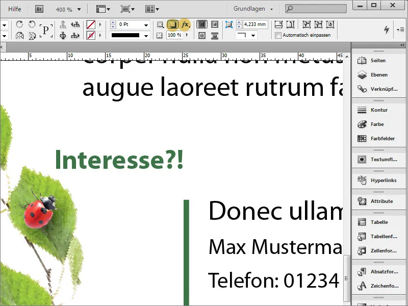Vytvořit inzerát o pracovní pozici v Adobe InDesign.