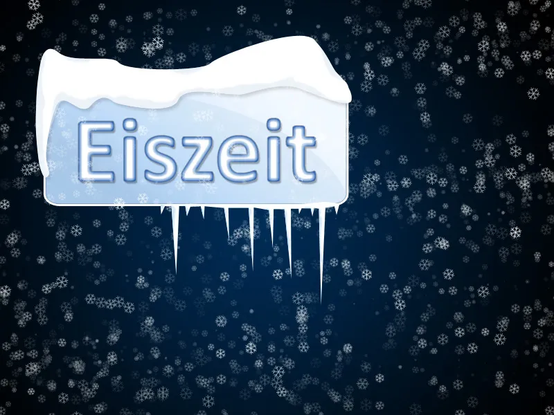Text je realistický a text & ledové rampouchy jsou ve stylu komiksu Text na ledovci a text a icicles ve stylu komiksu