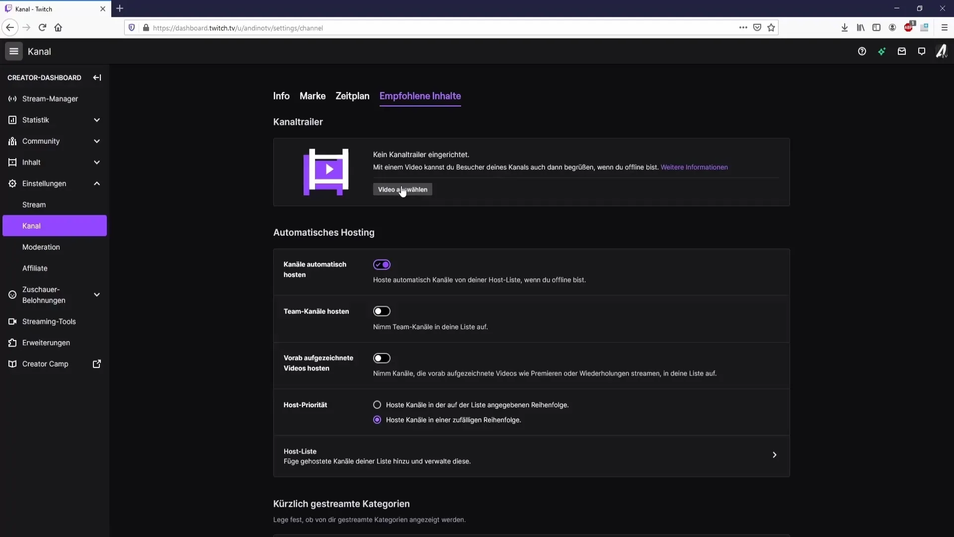 Twitch-Kanaltrailer kreativ gestalten