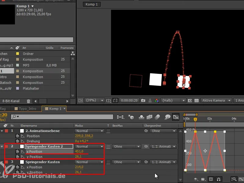 Animación simplificada: bola basculante - superposición de animaciones