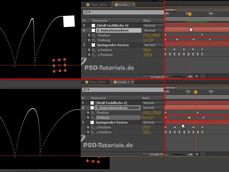 Animación simplificada: bola basculante - superposición de animaciones
