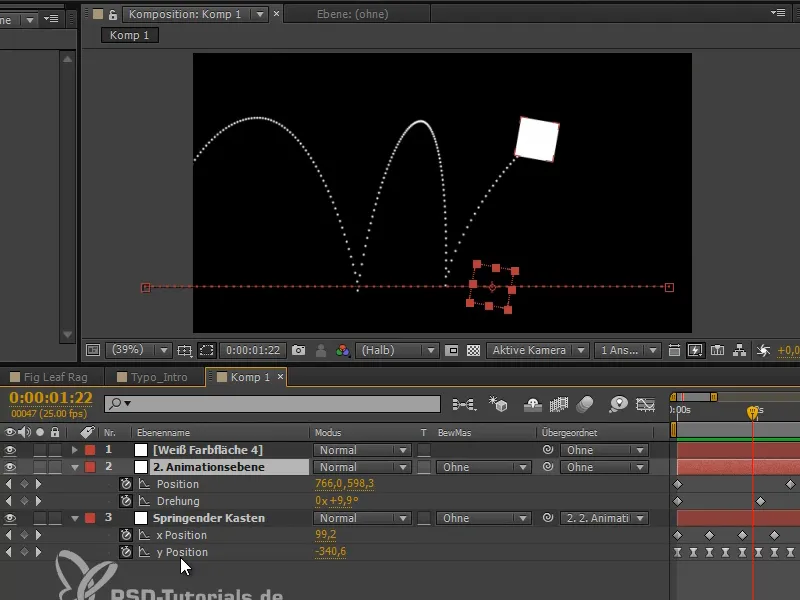 Animación simplificada: bola basculante - superposición de animaciones