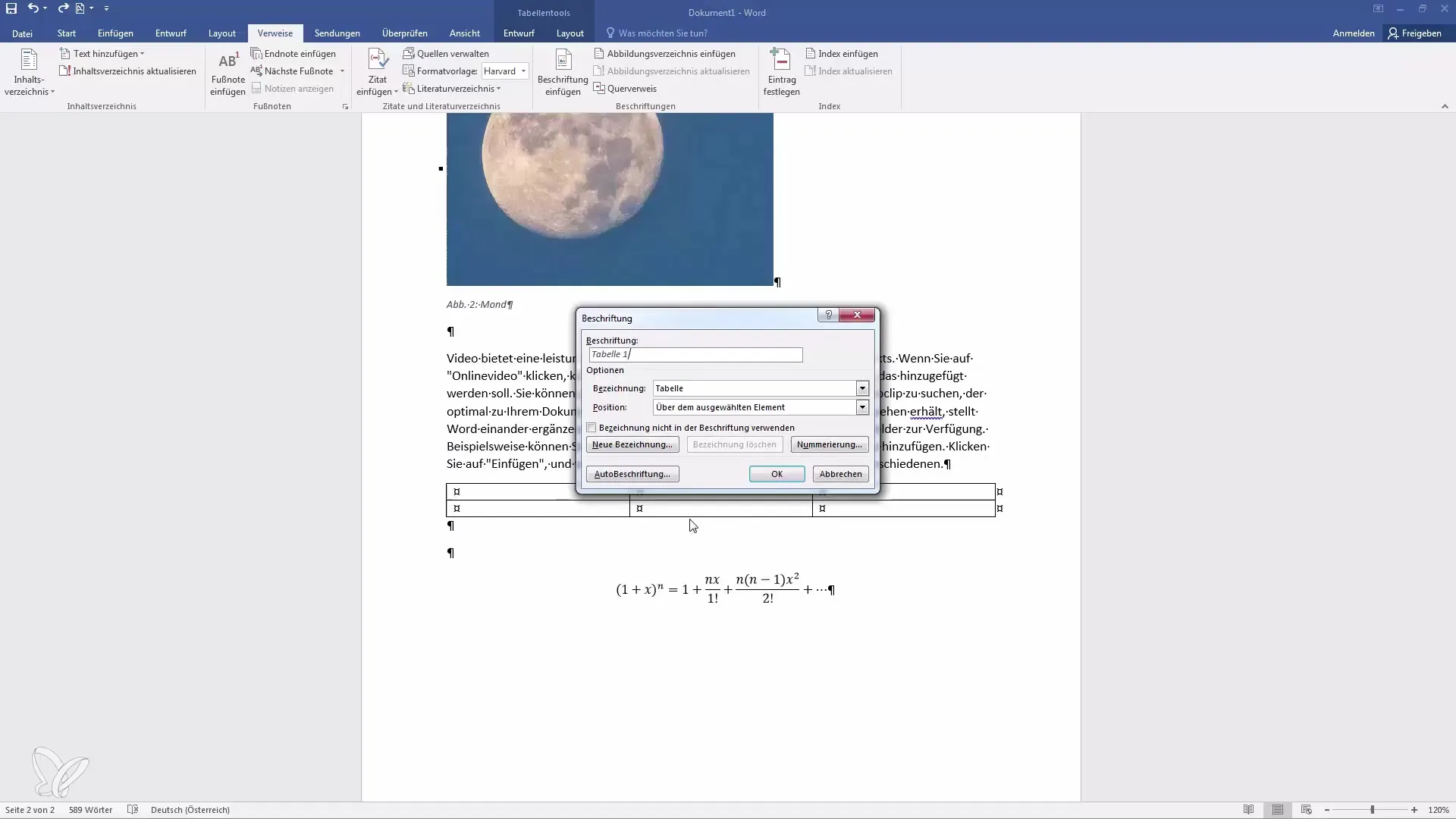 Manejo profesional de las etiquetas y los índices de ilustraciones en Word