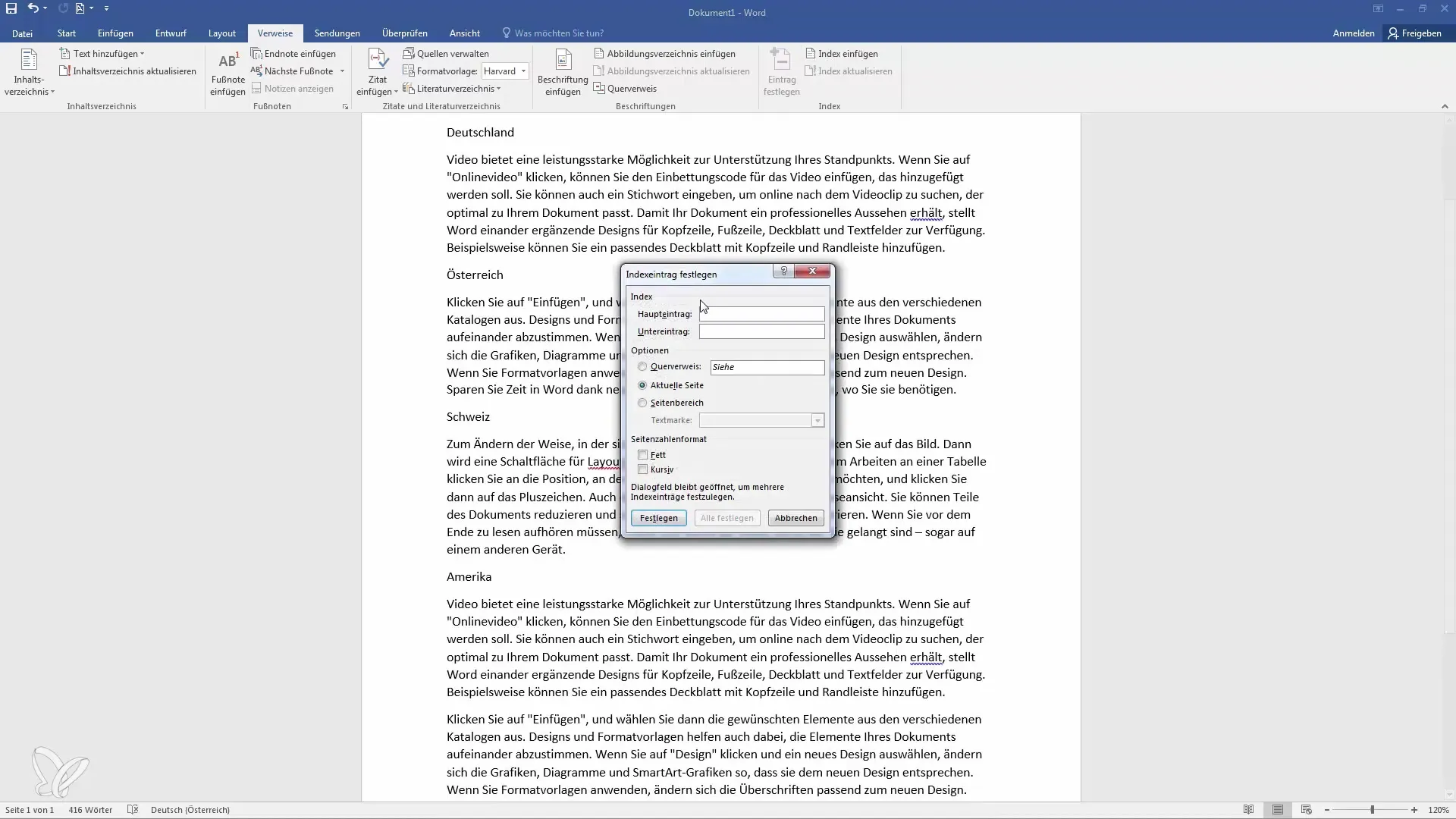 Indeksa izveide programmā Word - soli pa solim uz perfektu direktoriju
