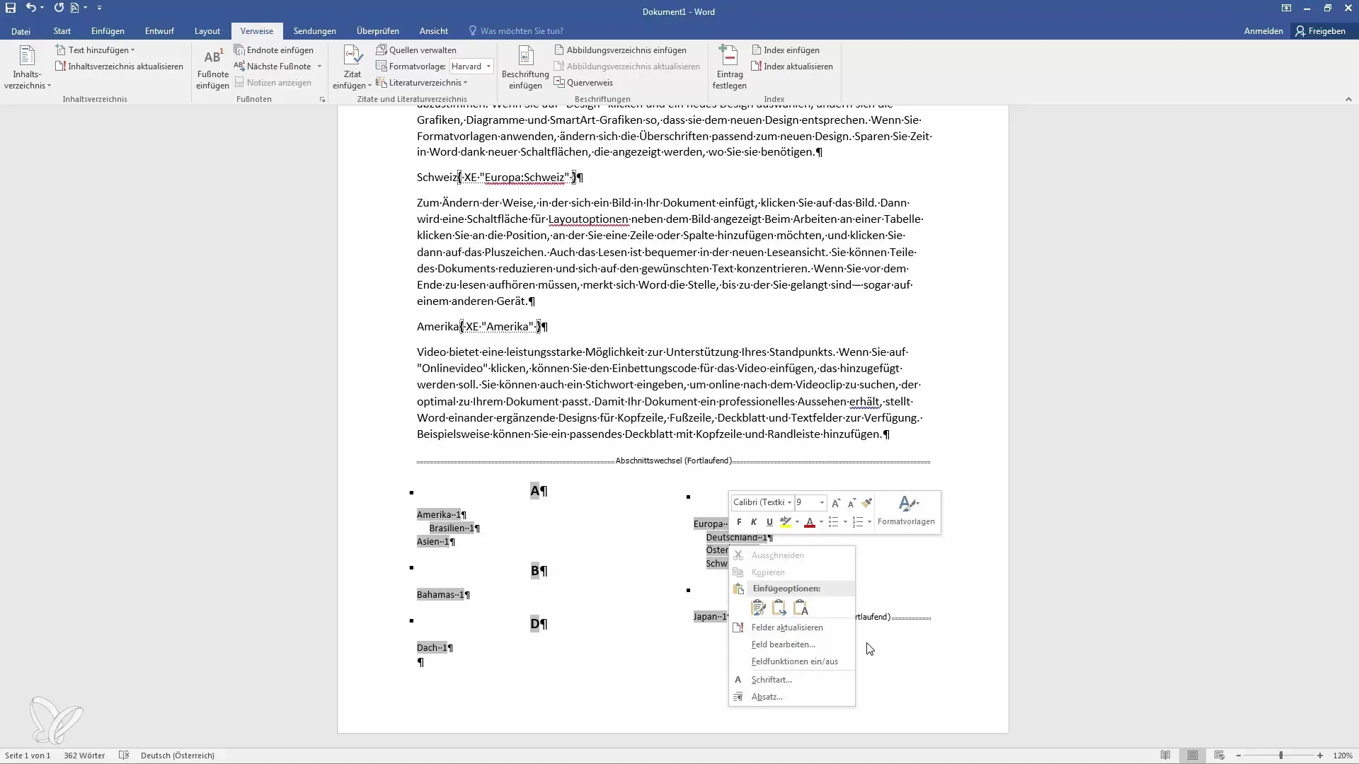 Indeksa izveide programmā Word - soli pa solim līdz ideālajam katalogam