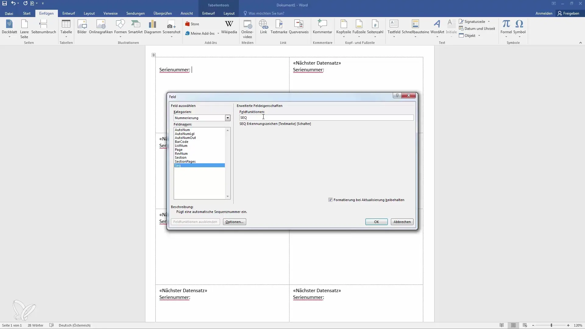 Erstelle einfach Etiketten in Word mit Seriendruck