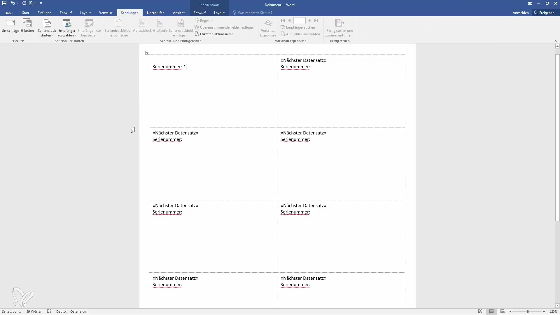 Erstelle einfach Etiketten in Word mit Seriendruck