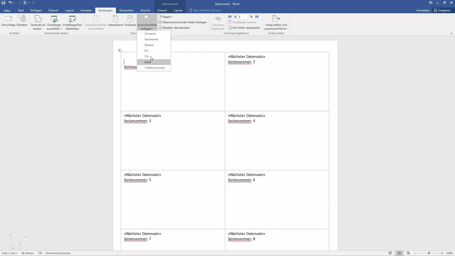 Erstelle einfach Etiketten in Word mit Seriendruck