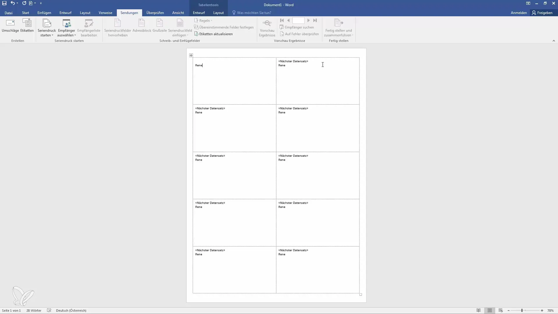 Erstelle einfach Etiketten in Word mit Seriendruck
