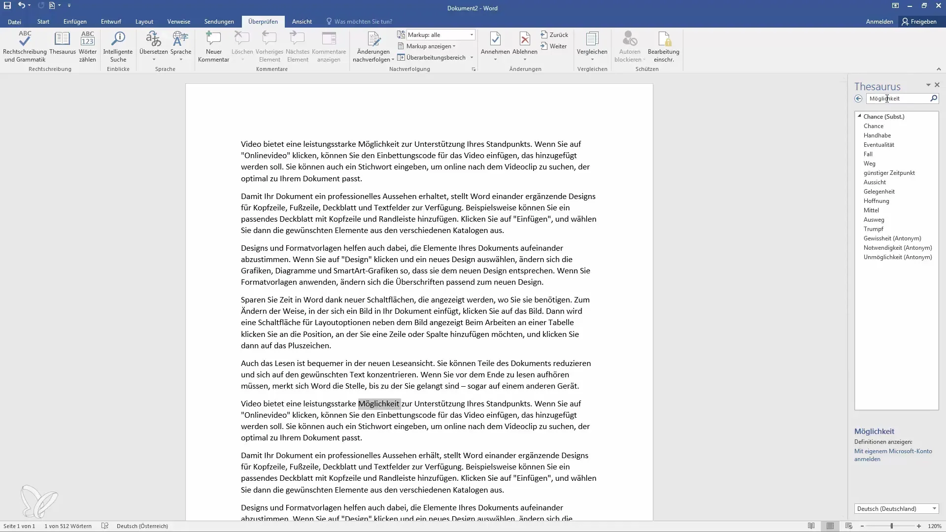 Thesaurus in Word - Effectively use synonyms
