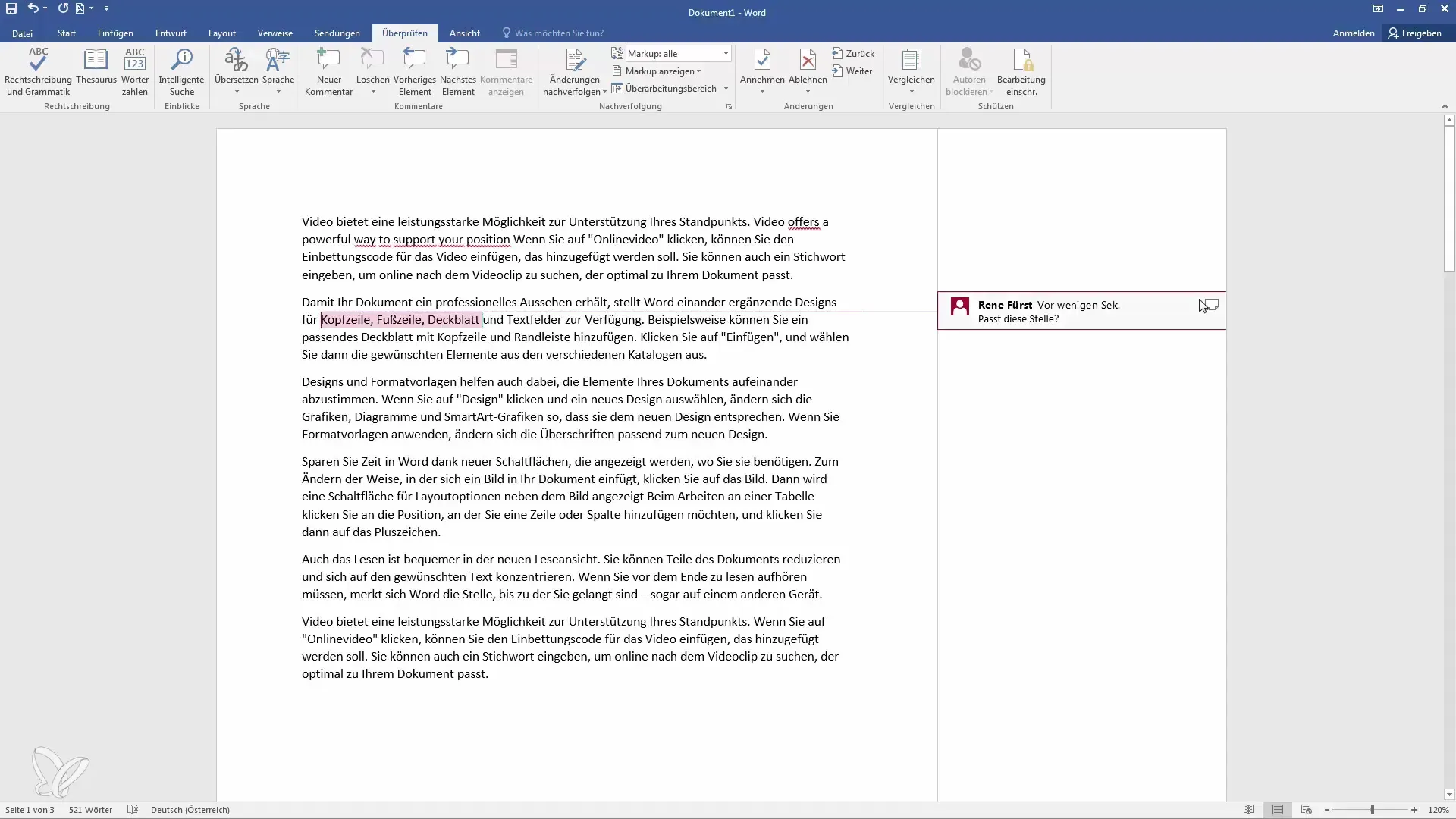 Besser Kommentieren in Word – So geht's richtig