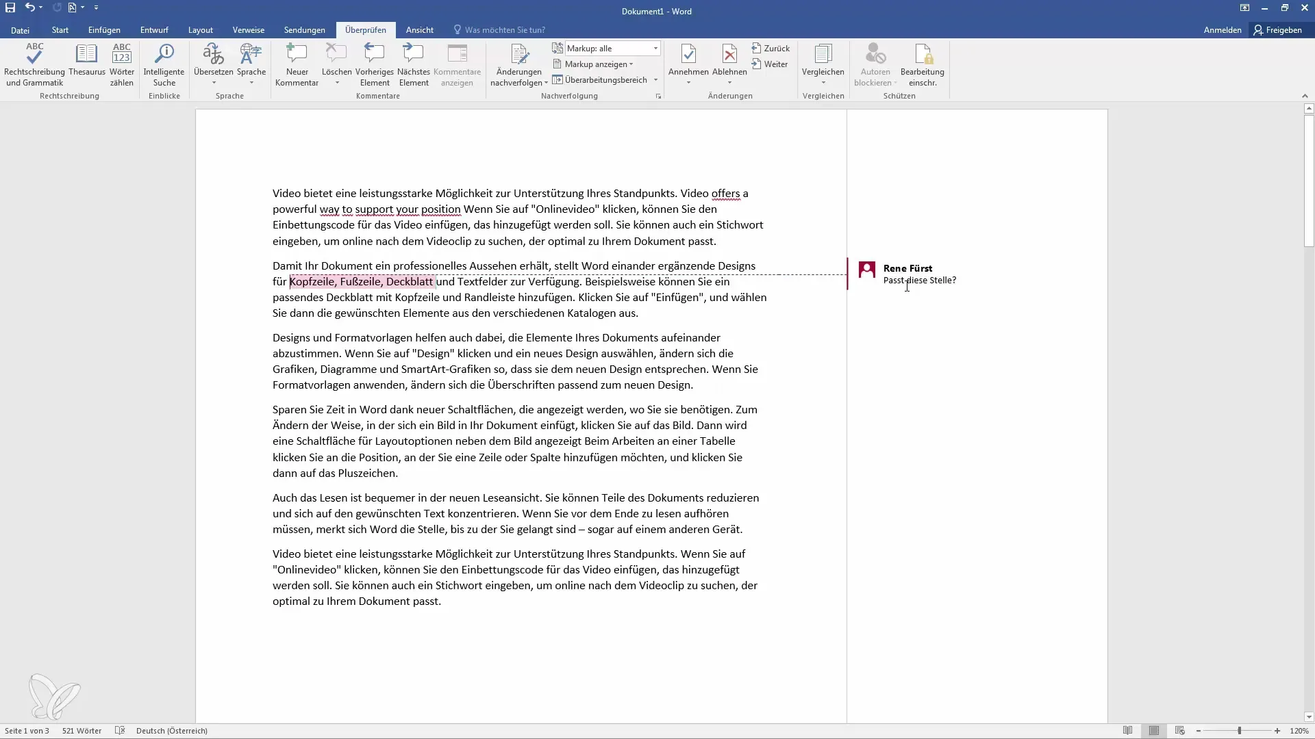 Besser Kommentieren in Word – So geht's richtig