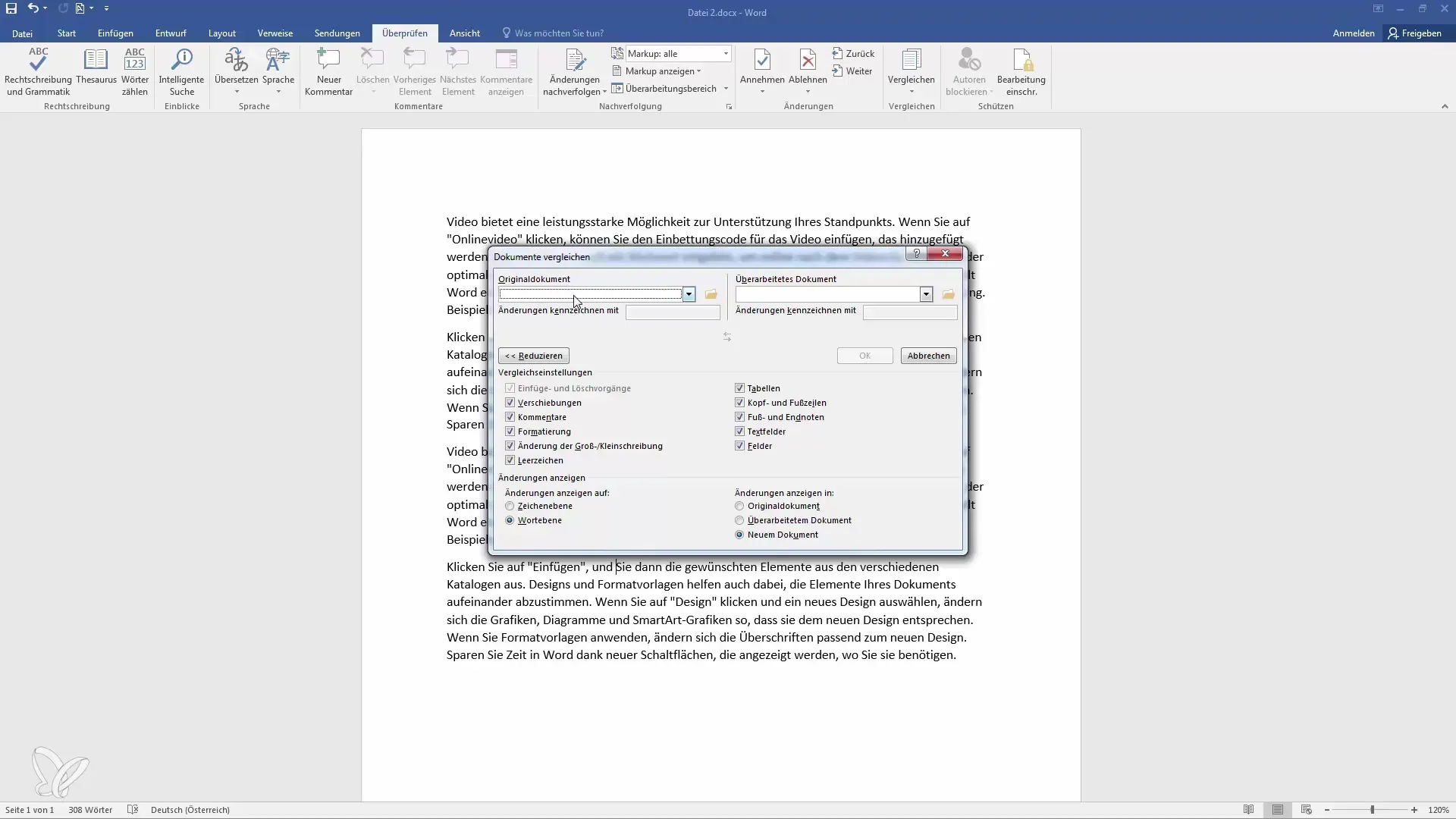 Dokumente in Word vergleichen – Schritt-für-Schritt Anleitung