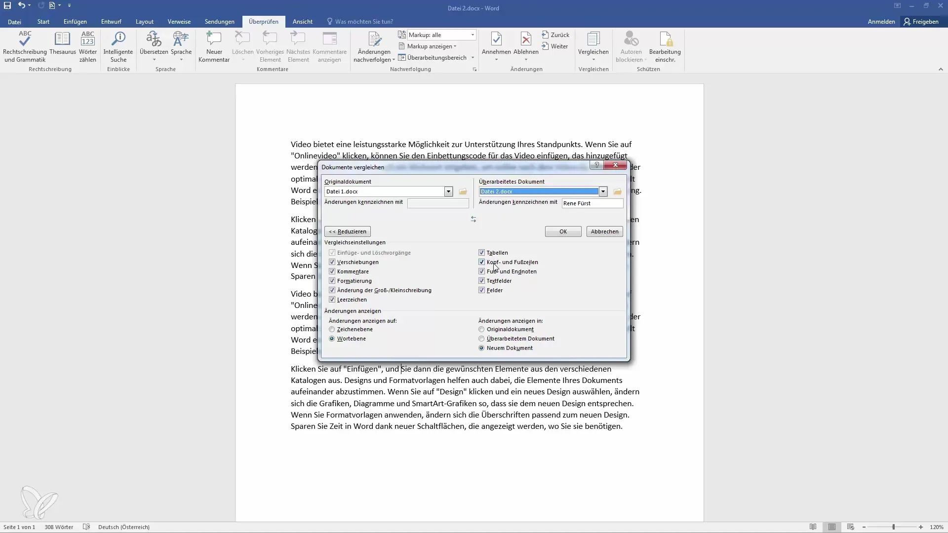 Dokumente in Word vergleichen – Schritt-für-Schritt Anleitung