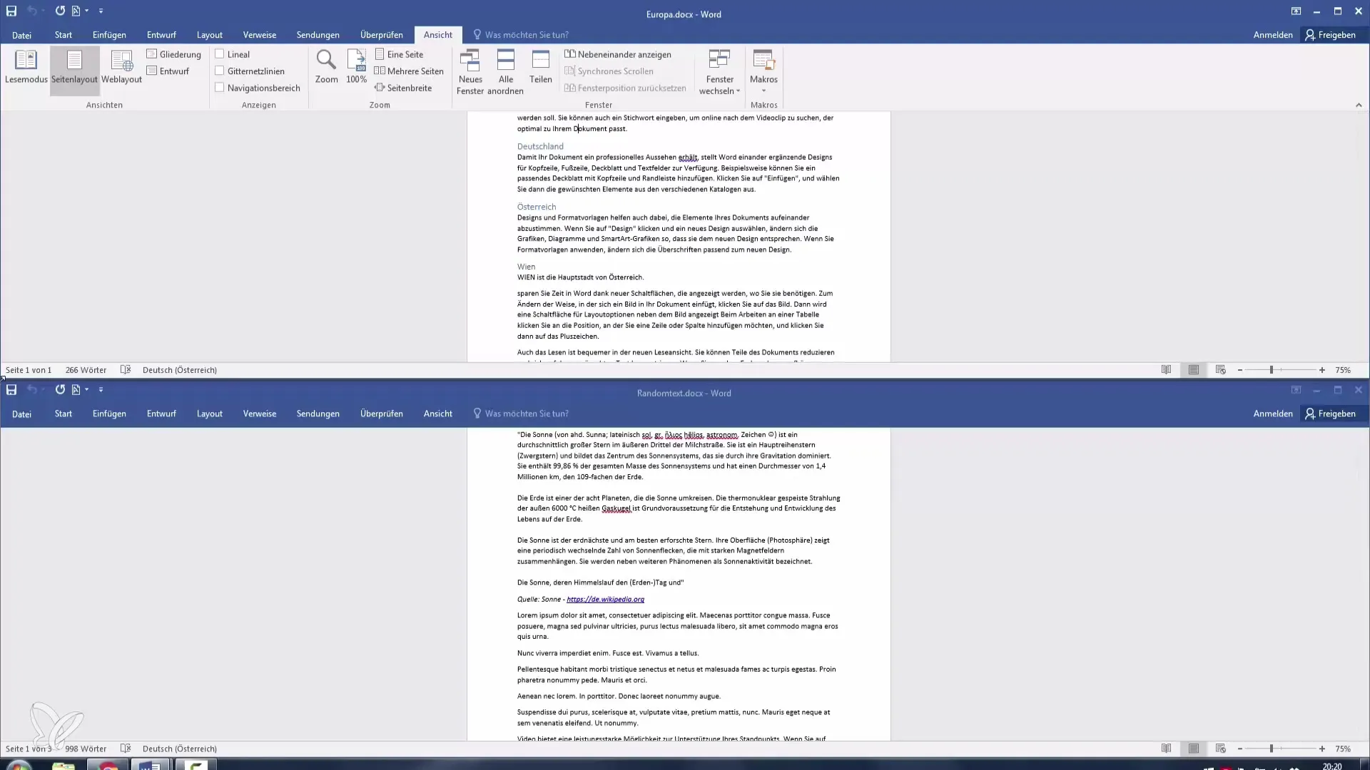 Multitasking in Word: Così utilizzi le finestre in modo più efficiente