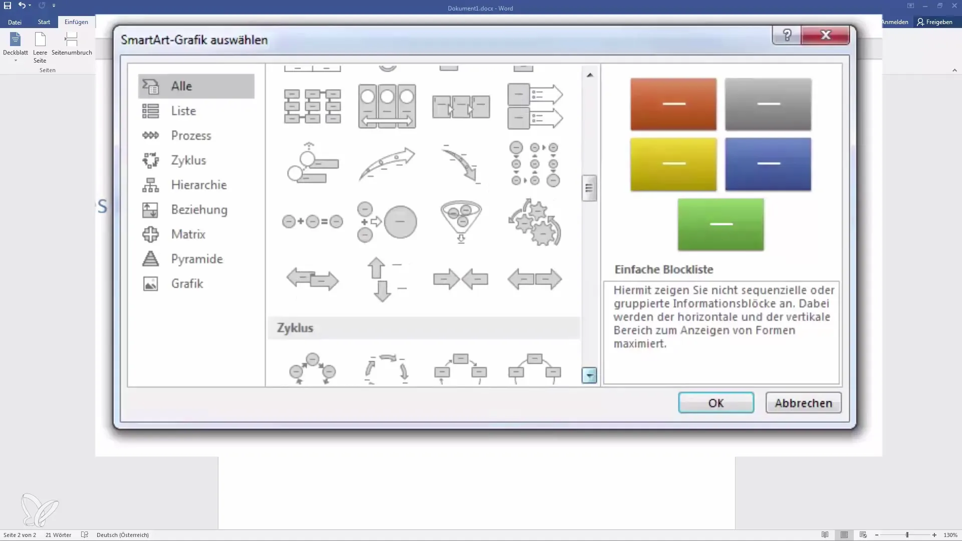 SmartArt en Word - Crear gráficos para información