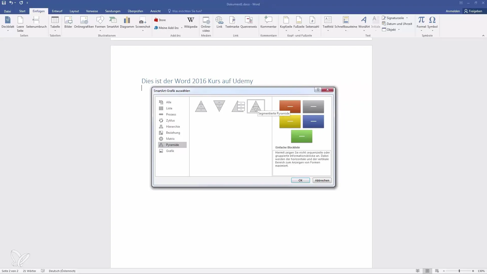 Crear gráficos para información en SmartArt en Word