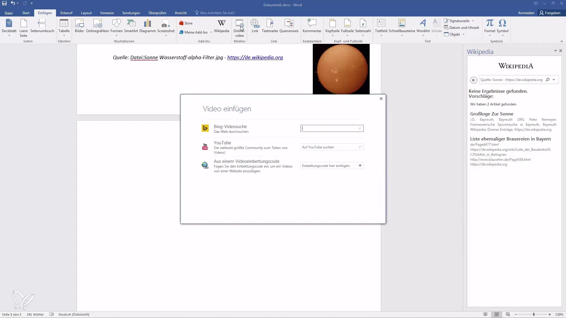 Integrating and playing videos efficiently in Word documents