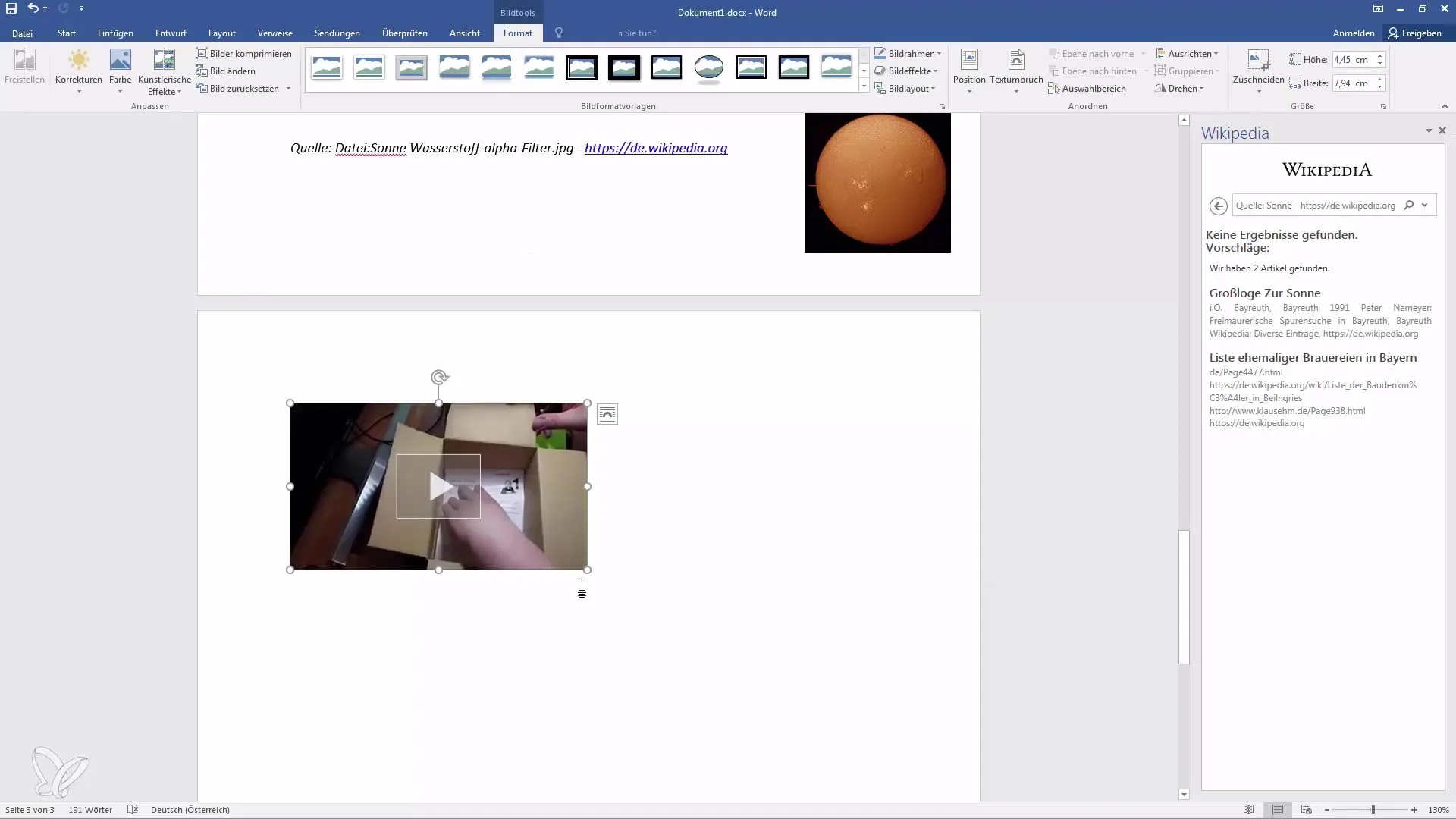 Efficiently integrate and play videos in Word documents