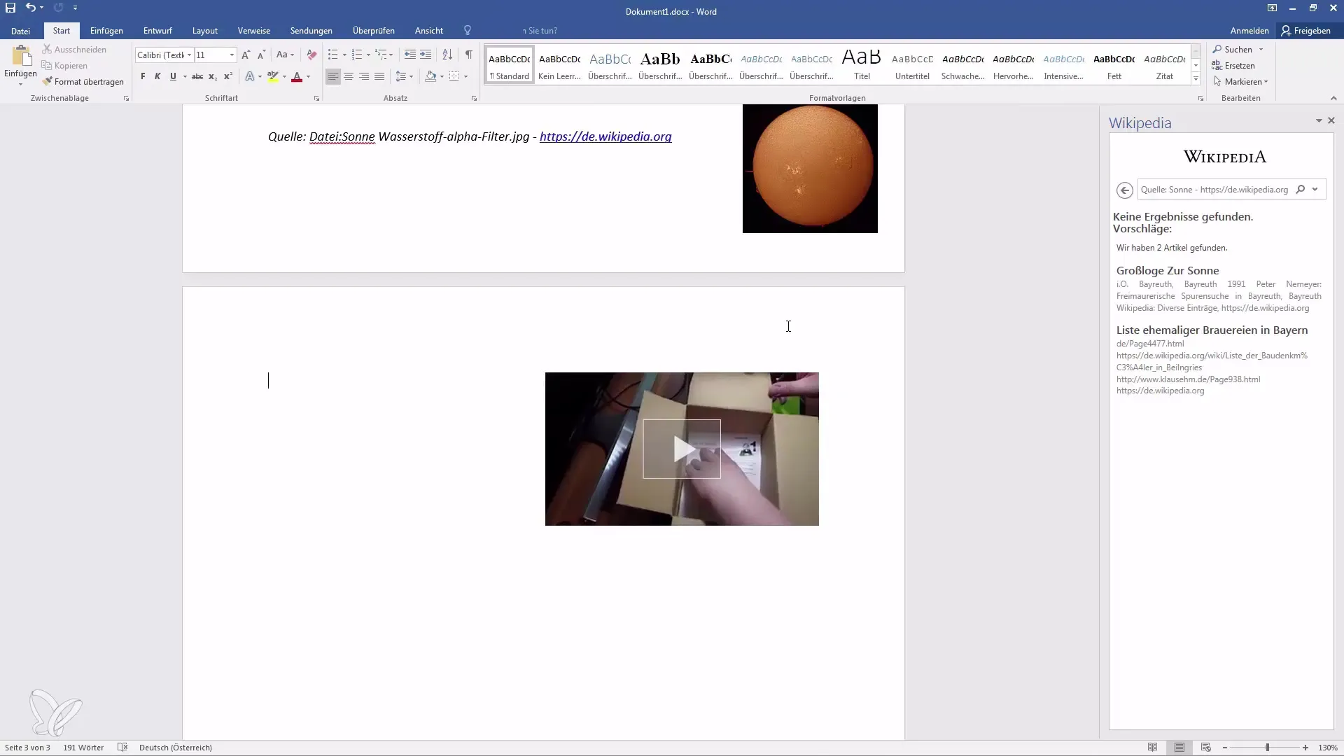 Efficiently integrate and play videos in Word documents