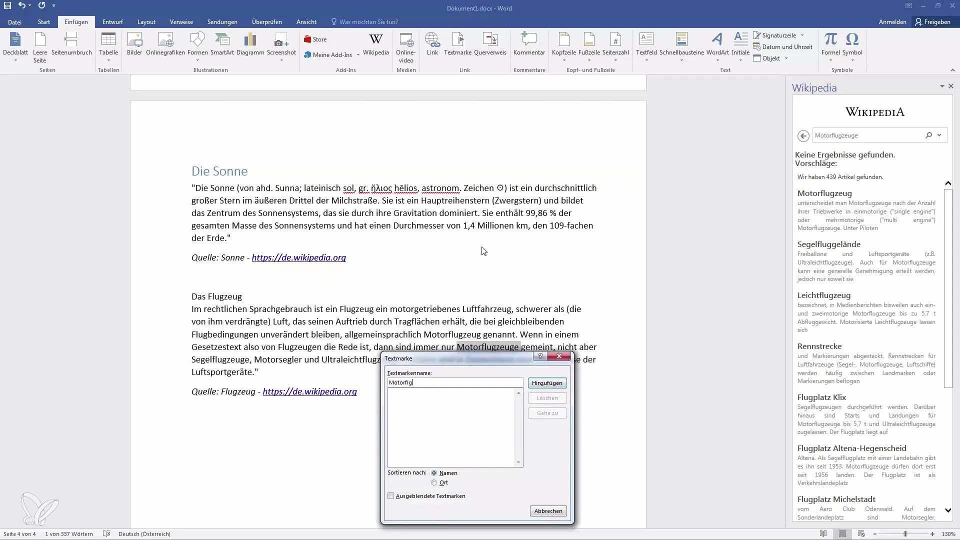Links, Textmarken und Querverweise in Word effektiv nutzen