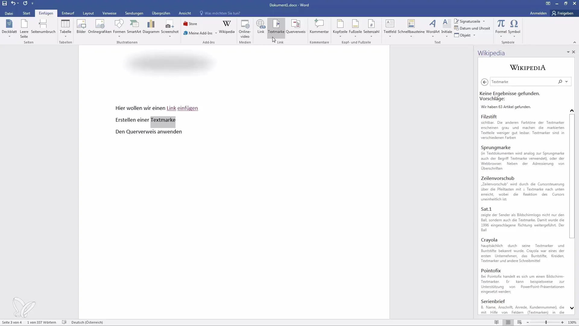 Links, Textmarken und Querverweise in Word effektiv nutzen