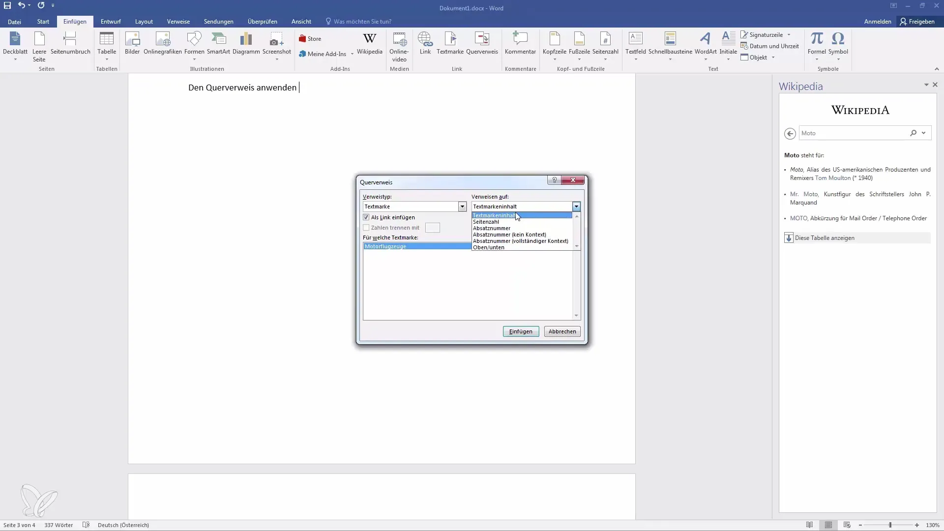 Links, Textmarken und Querverweise in Word effektiv nutzen