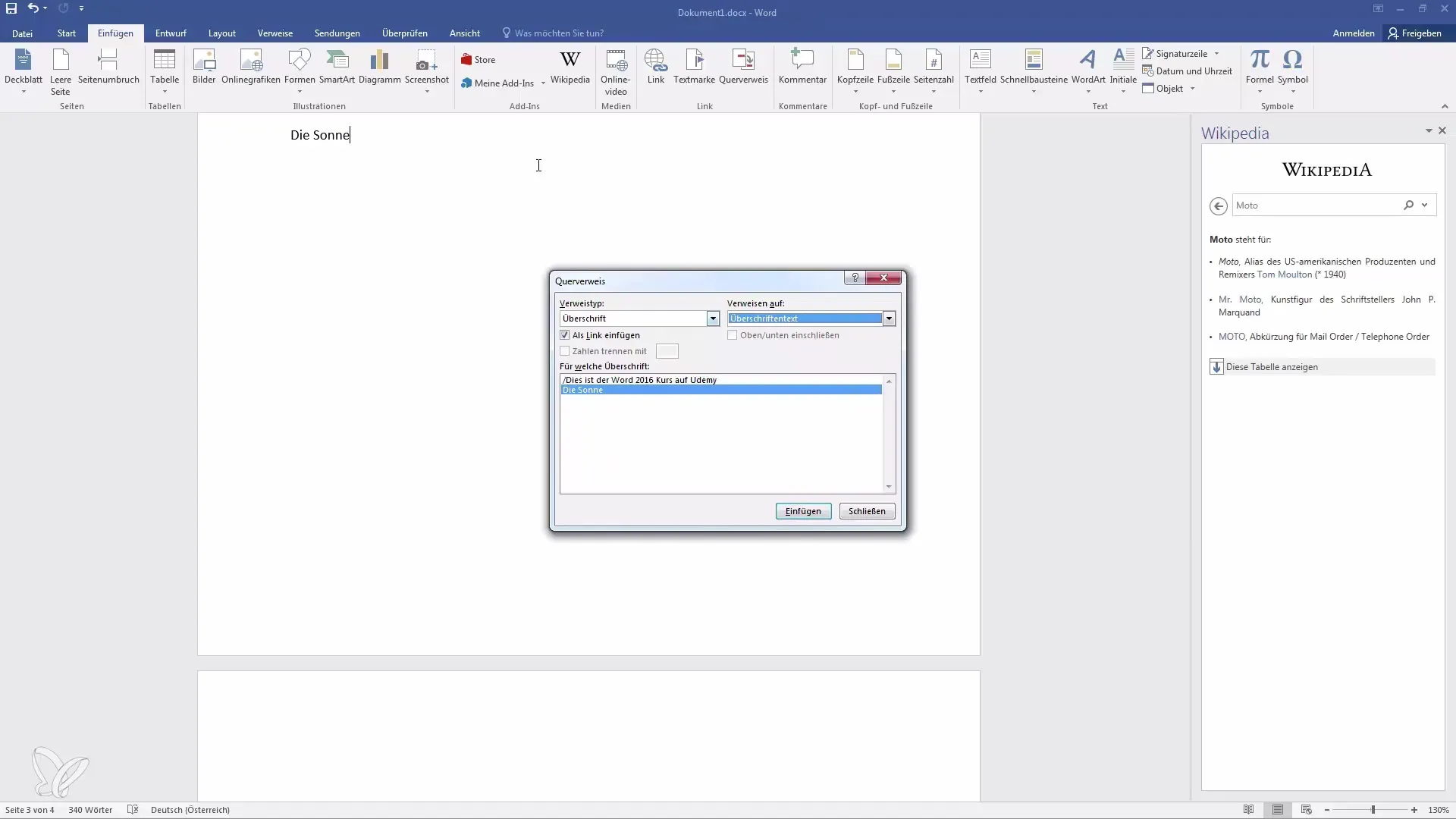 Links, Textmarken und Querverweise in Word effektiv nutzen