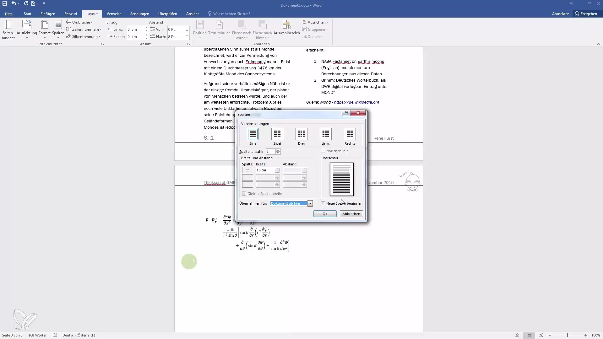 Crear documentos de Word profesionales - márgenes de página, orientación y columnas