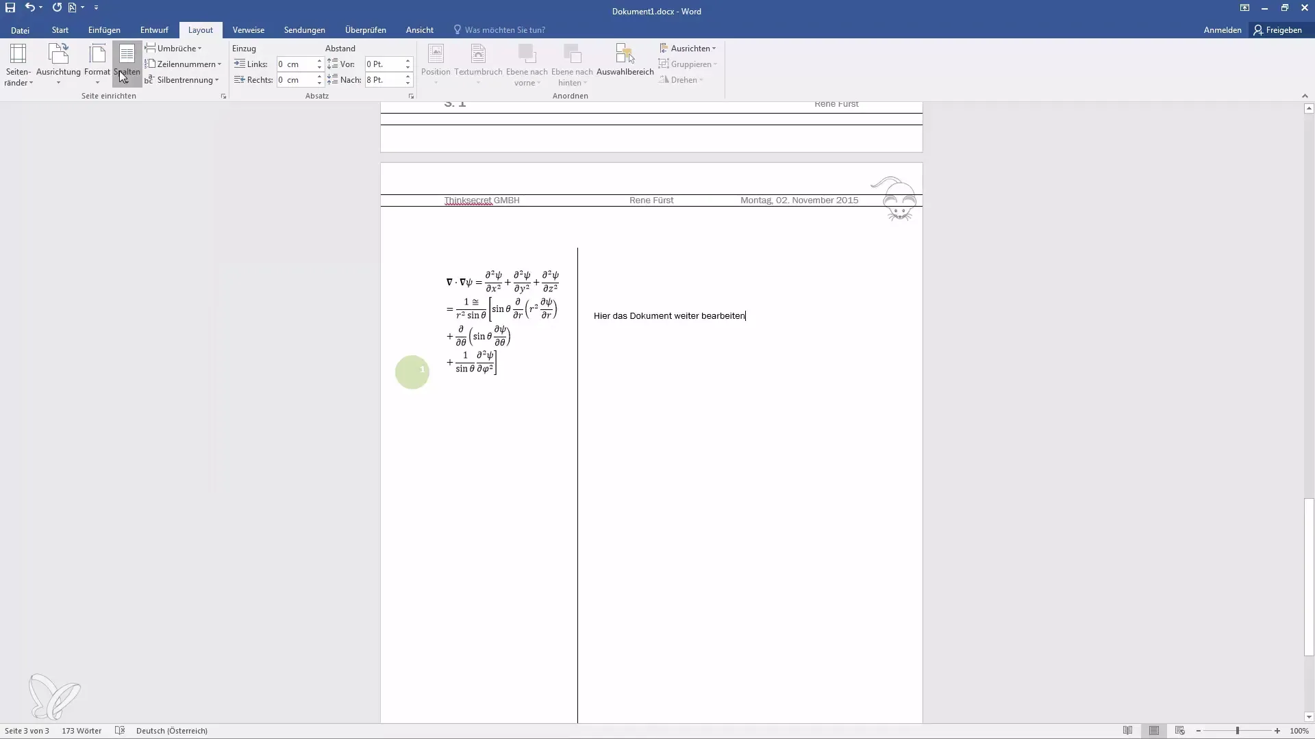 Crear documentos profesionales en Word - Márgenes de página, orientación y columnas