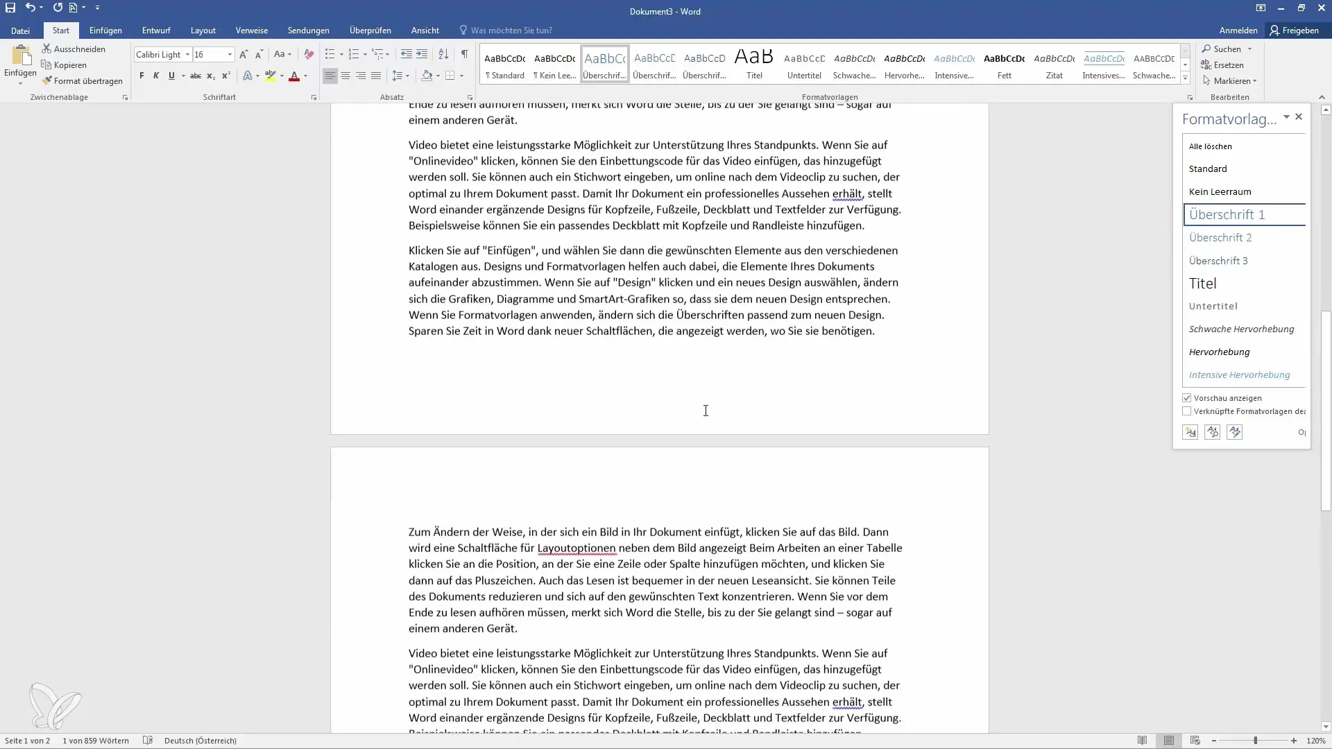 Opret og tilpas automatisk indholdsfortegnelse i Word